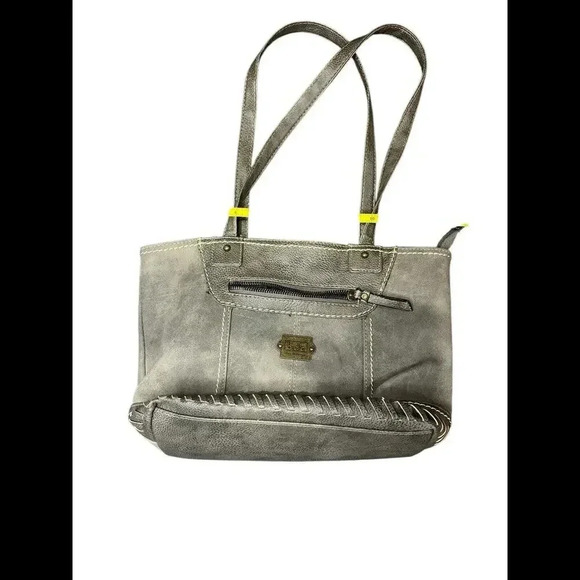 BOC Born Concept Faux Leather Shoulder Purse Handbag in Gray & Black - Picture 9 of 9